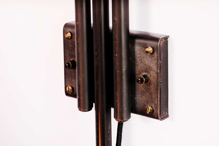 Mid-Century Modern Serge Mouille Three Arm Wall Light For Sale