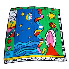 Vintage Niki De Saint Phalle Silk Foulard Scarf