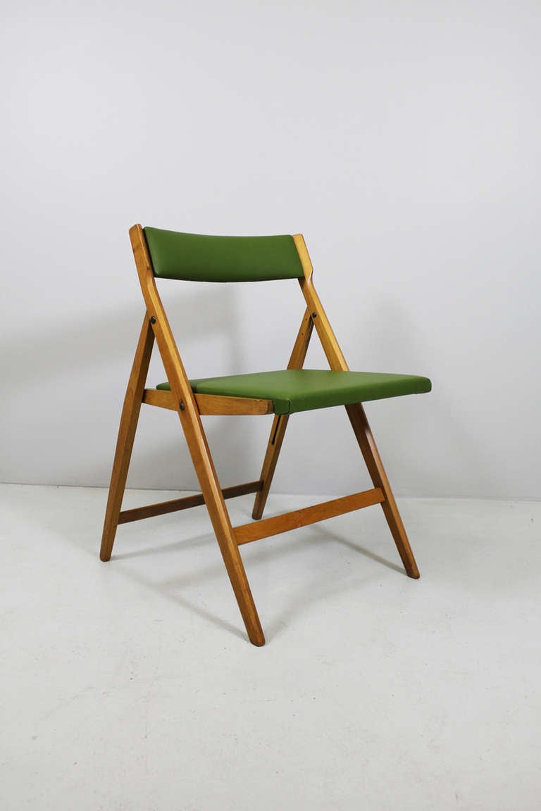 Mid-Century Modern 4 Folding Chairs by Gio Ponti, Cassina, Regiutti Brescia Italy, 1954/55