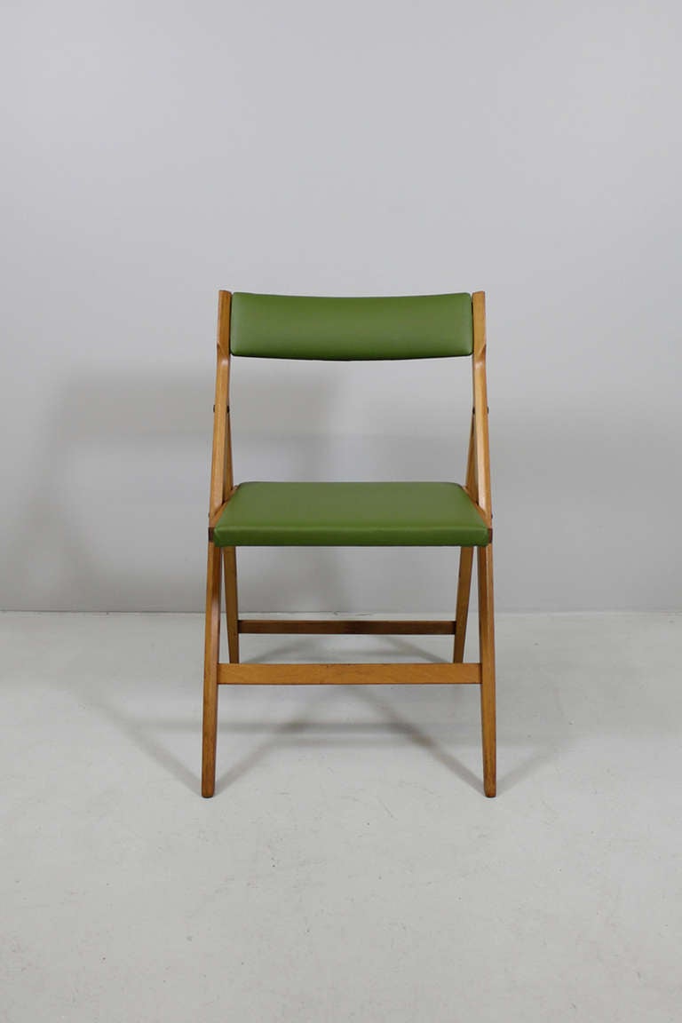 4 Folding Chairs by Gio Ponti, Cassina, Regiutti Brescia Italy, 1954/55 In Excellent Condition In Berlin, DE
