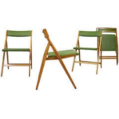 4 Folding Chairs by Gio Ponti, Cassina, Regiutti Brescia Italy, 1954/55