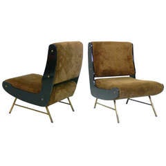 A Pair Of Gianfranco Frattini Lounge Chairs, Cassina, 1955