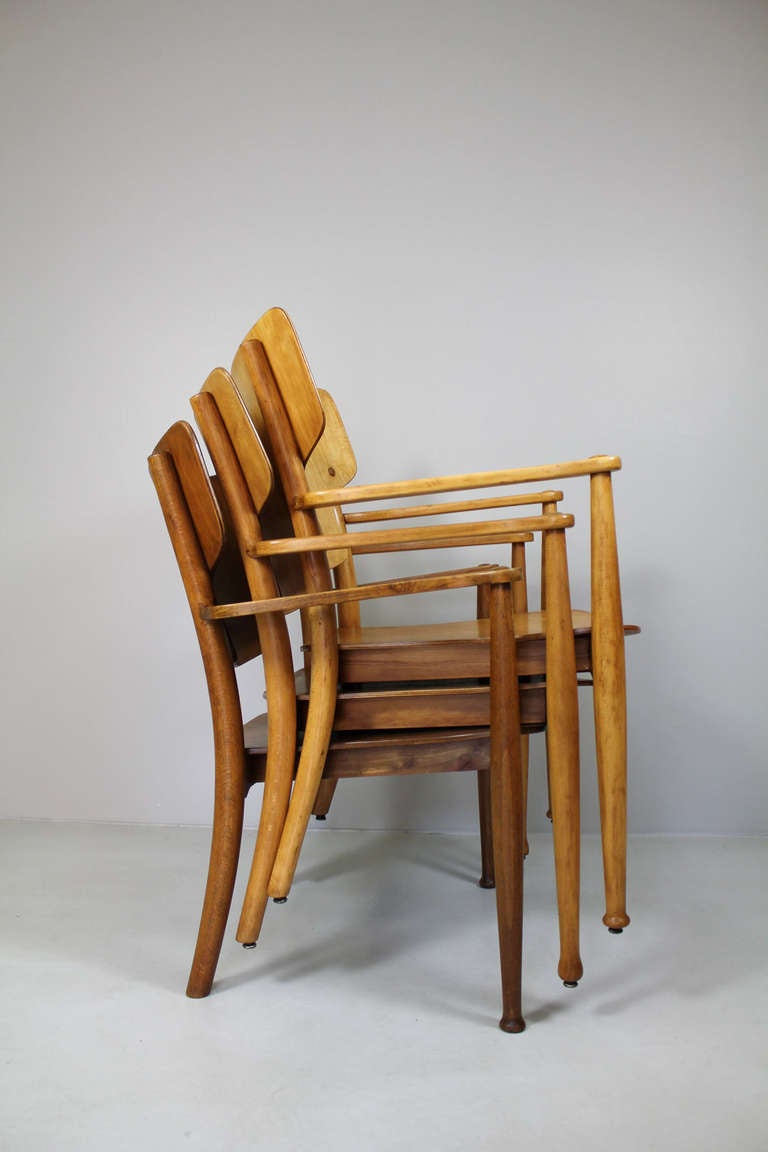 Mid-Century Modern Stackable Arm Chair PORTEX by Peter Hvidt & Orla Mølgaard Nielsen, around 1944
