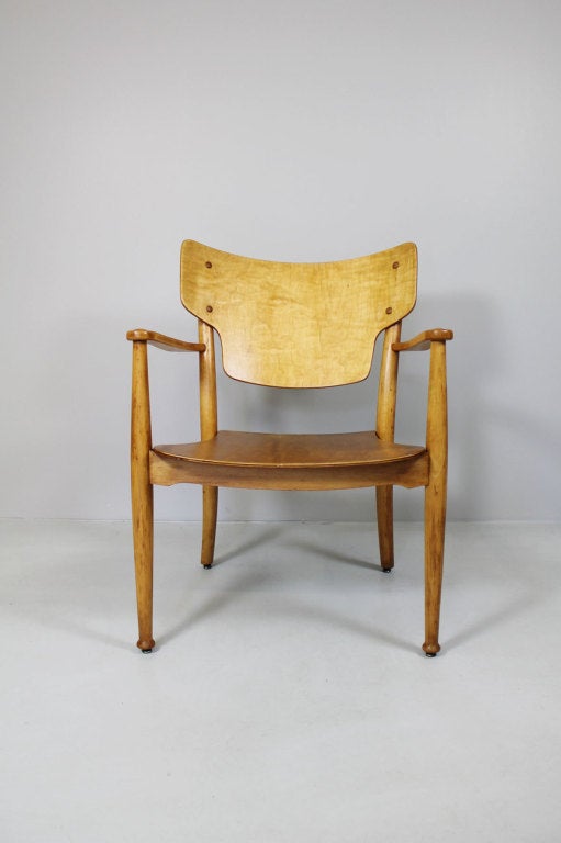 Danish Stackable Arm Chair PORTEX by Peter Hvidt & Orla Mølgaard Nielsen, around 1944
