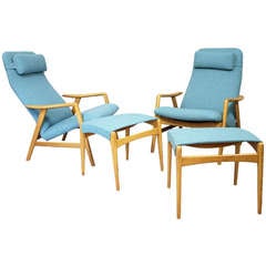 Pair of armchairs by Alf Svensson, Fritz Hansen Denmark, ca. 1962