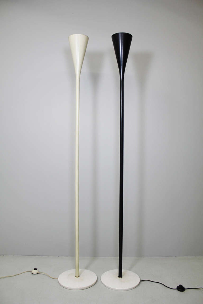 A pair of floor lamps by Angelo Lelli, Arredoluce, Italy, crica 1950.