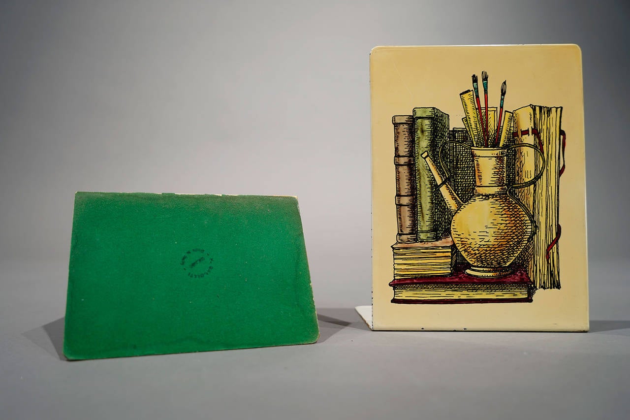 Bookends by Piero Fornasetti, Milan ca. 1960

screen printed