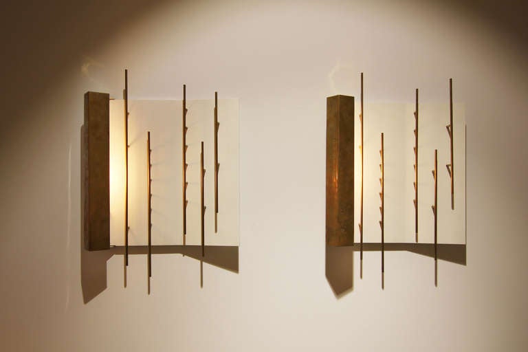 A Pair of Wall Lights Model no. 576 by Gio Ponti. Lumi, circa 1967
