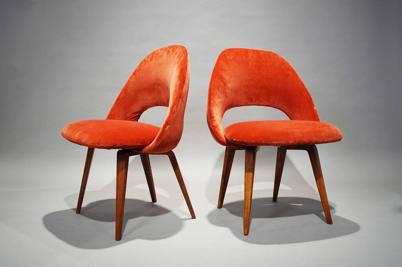 Mid-Century Modern Six Chairs Model 72 PLB by Eero Saarinen for Knoll International, 1948