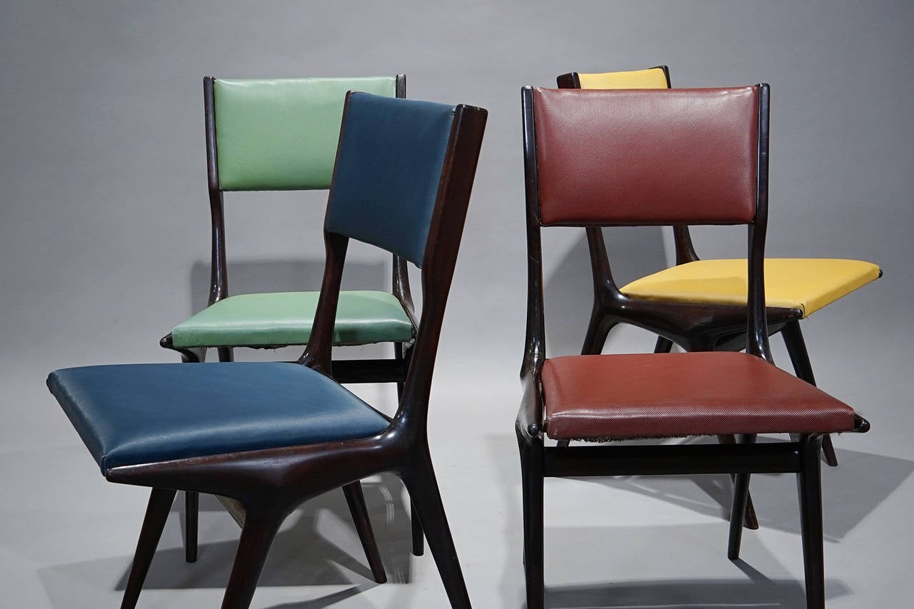 Mid-Century Modern Four Chairs Model 634 by Carlo de Carli for Cassina, Italy 1954
