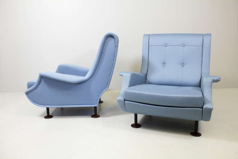 A pair of Armchairs, model "Regent" by Marco Zanuso, Arflex Italy, 1960