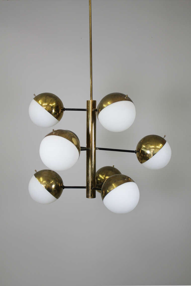 Italian Stilnovo Chandelier, Italy, ca. 1955