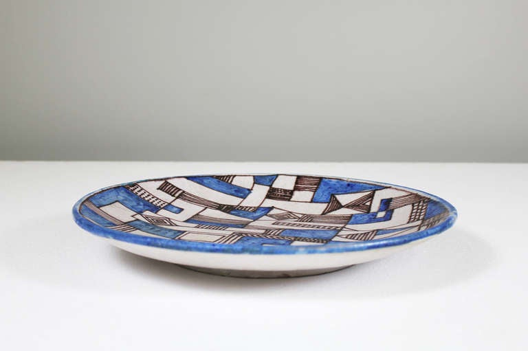 A large plate by Guido Gambone, Donkey Italy, ca. 1955