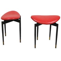 A pair of stools by Carlo Mollino, Doro, Cuneo Italy 1959