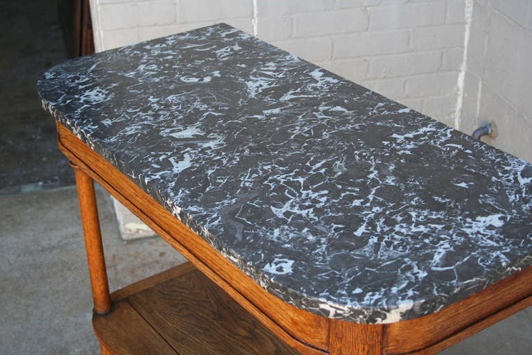 French Saint Anne Marble Top Console Table