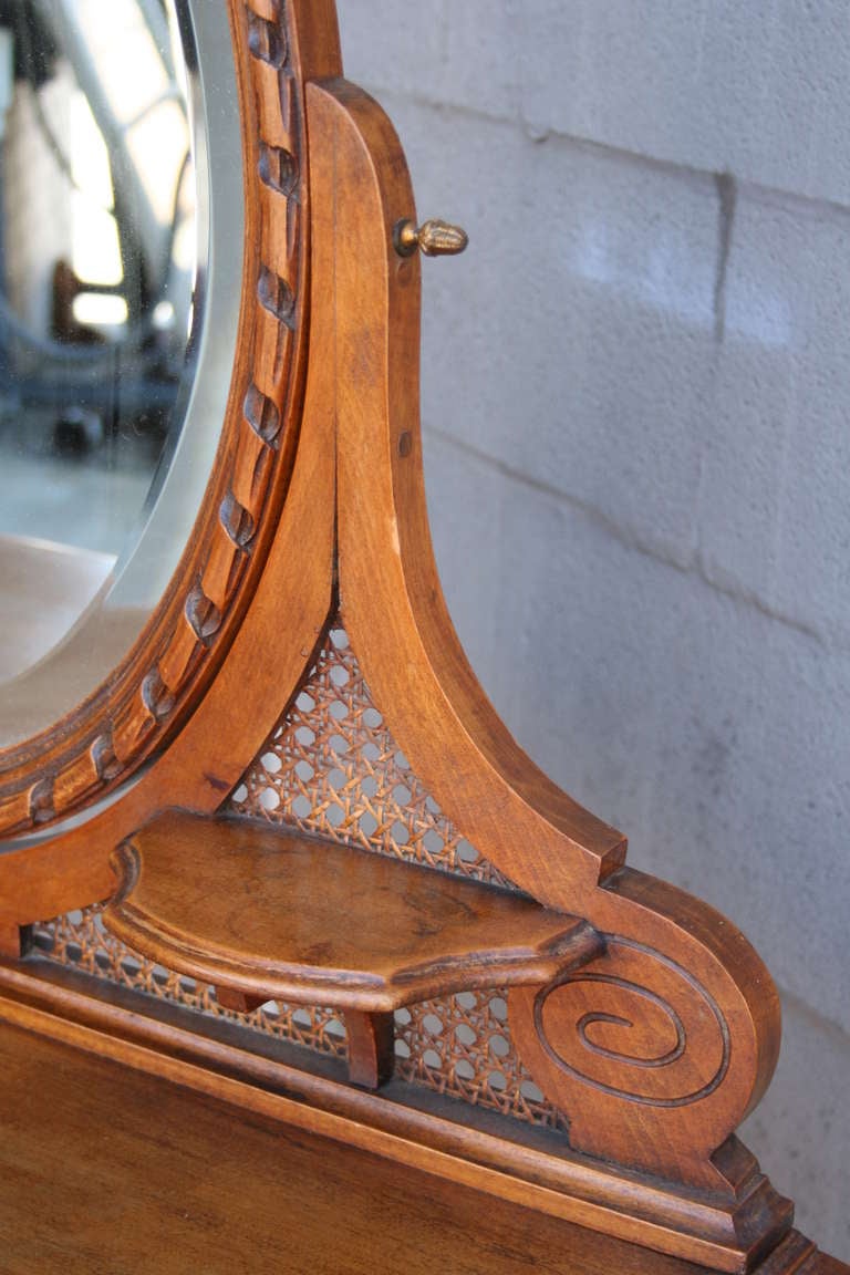 Carved Walnut Louis XVI Vanity Table In Excellent Condition In Fayetteville, AR