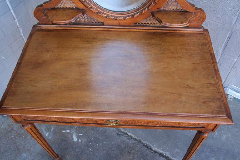 Carved Walnut Louis XVI Vanity Table 4