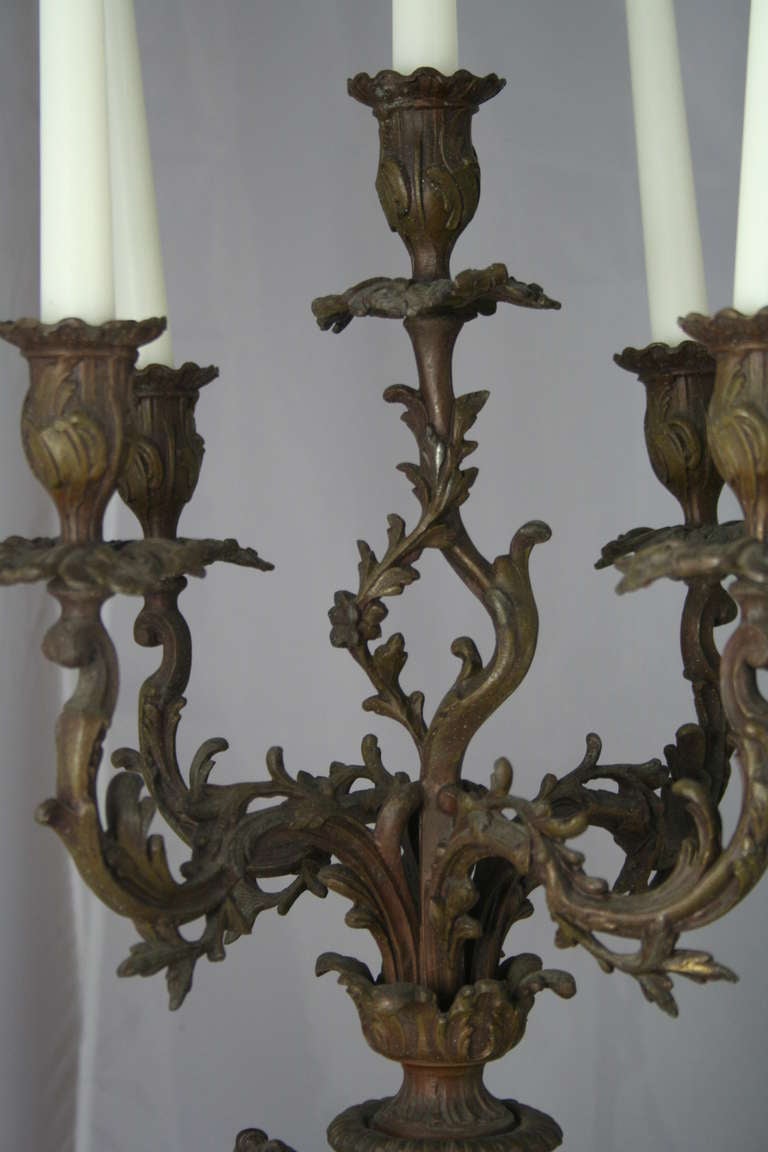 French Bronze and Onyx Garniture de Cheminée