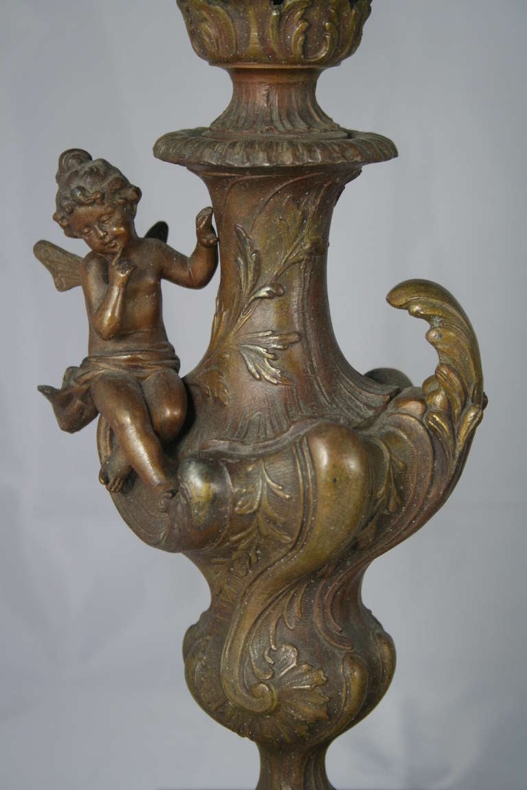 Art Nouveau Bronze and Onyx Garniture de Cheminée