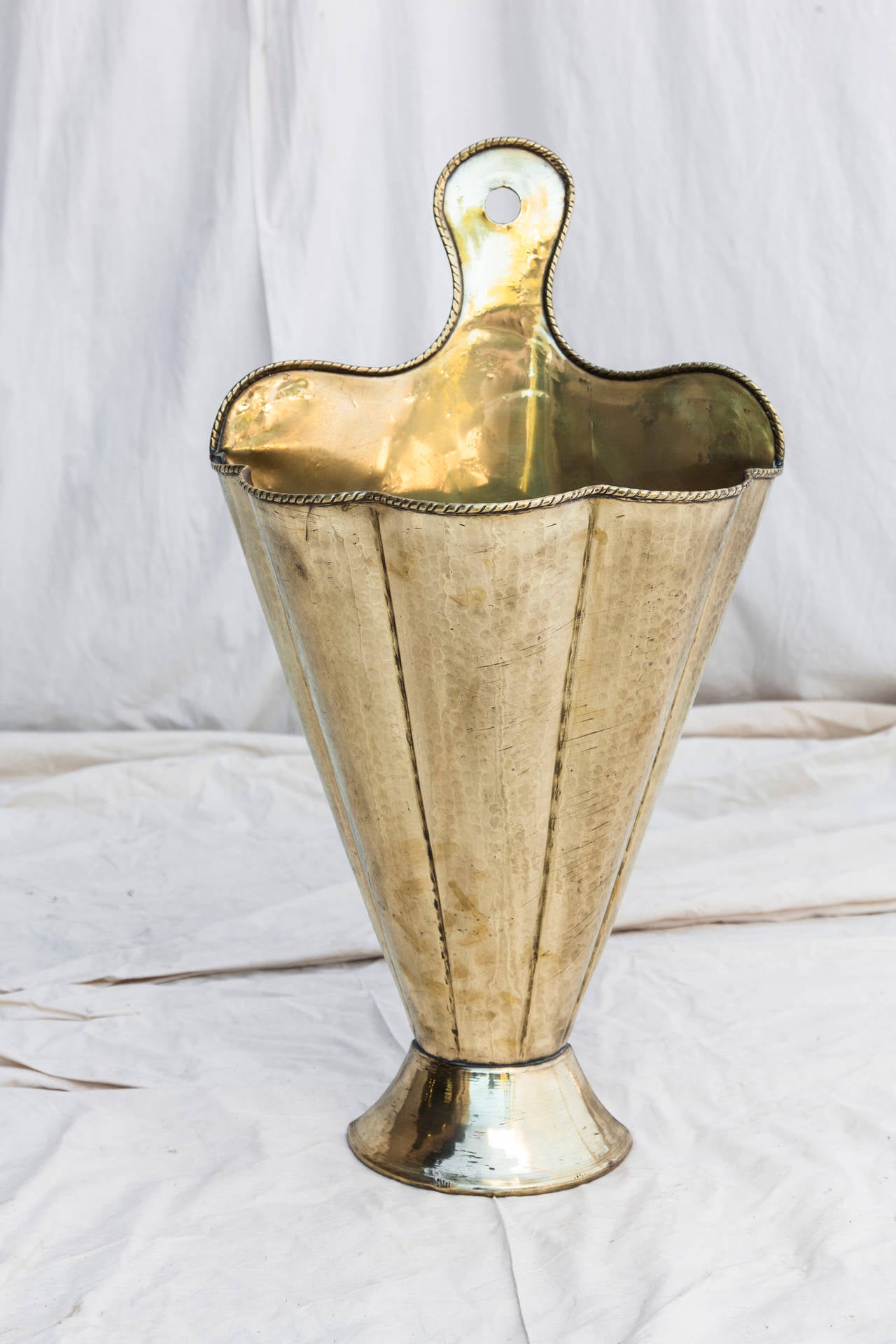 Art Deco Brass Umbrella Stand in the Shape of an Opening Umbrella at