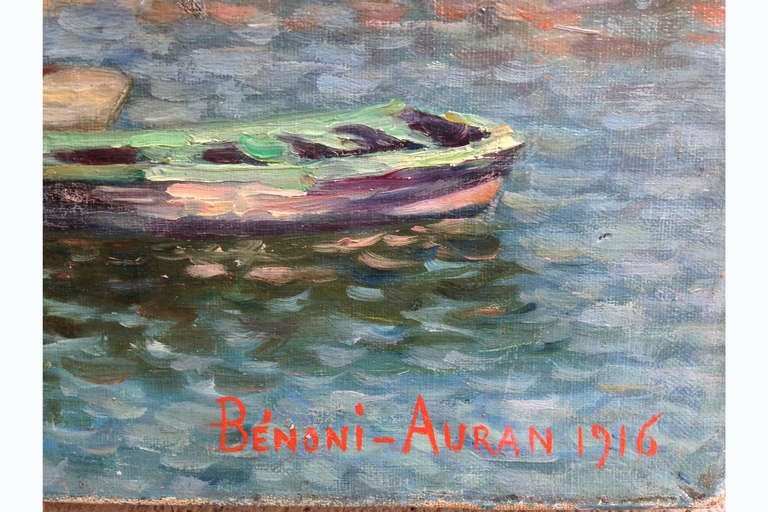 20ième siècle Benoit Benoni-Auran Huile sur toile 1916