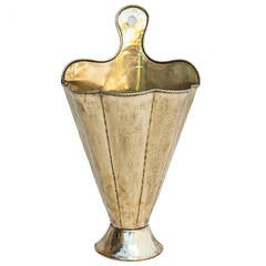 Art Deco Brass Umbrella Stand in the Shape of an Opening Umbrella
