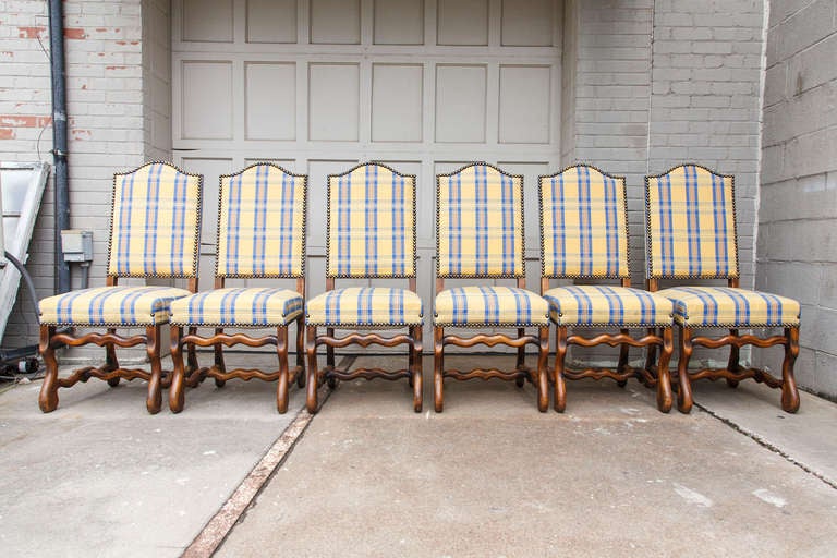 Set of Six Hand Pegged Ash Mutton Leg Dining Chairs