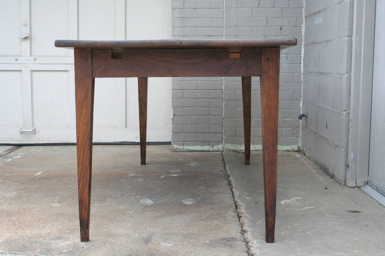 19th Century French Oak Farm Table with Drawer from Le Perche 3