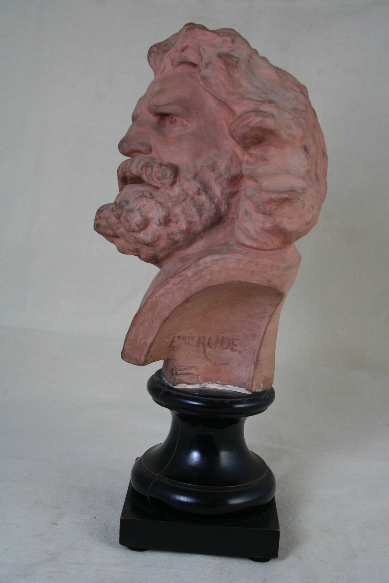 19th Century Terracotta Bust of the Old Warrior Signed Francois Rude, circa 1835 3