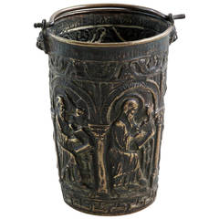 vase d'eau bénite en bronze français d'époque Louis XIV du 17ème siècle:: vers 1680