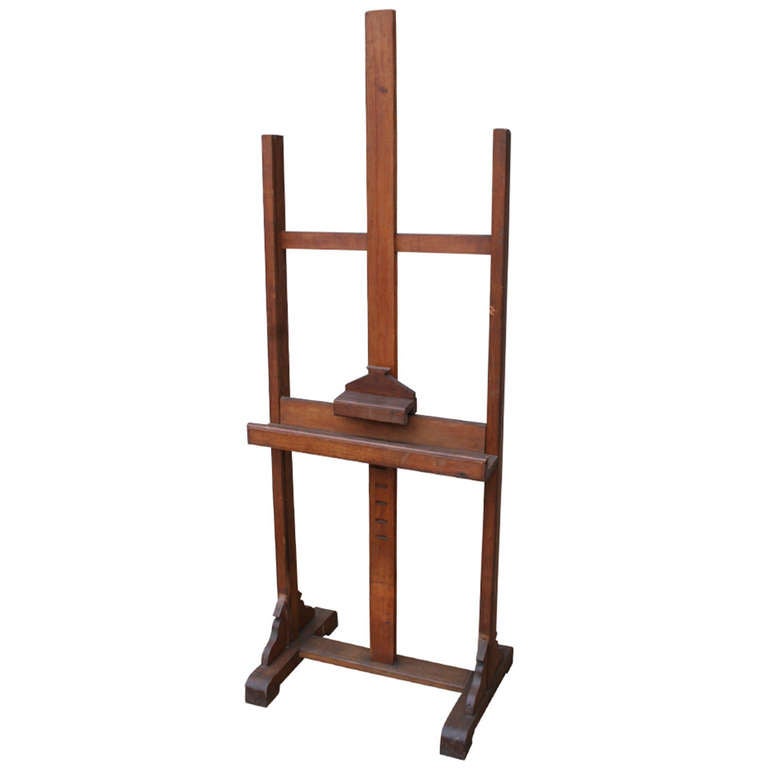 Large Adjustable Standing Antique French Painting or Display Easel ca. 1900  at 1stDibs