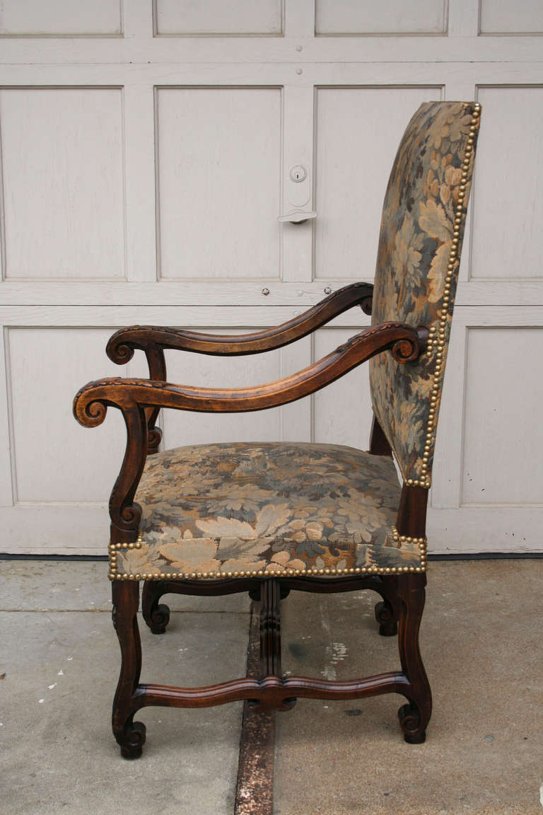 Set of Ten Hand Pegged Ash French Louis XIV Style Mutton Leg Dining Chairs 1