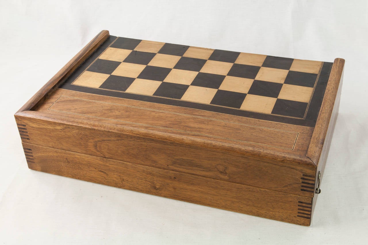 Parquetry Wooden Game Board Box for Checkers Chess Backgammon 2