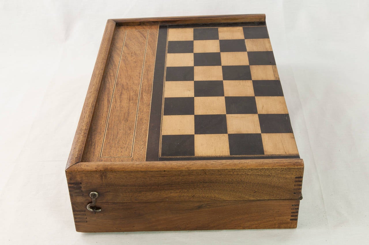 Parquetry Wooden Game Board Box for Checkers Chess Backgammon 1