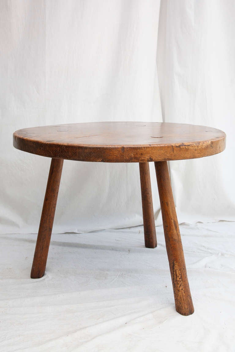 Exceptional 19th Century Rustic Spanish Brasserie Table on Three Legs 4