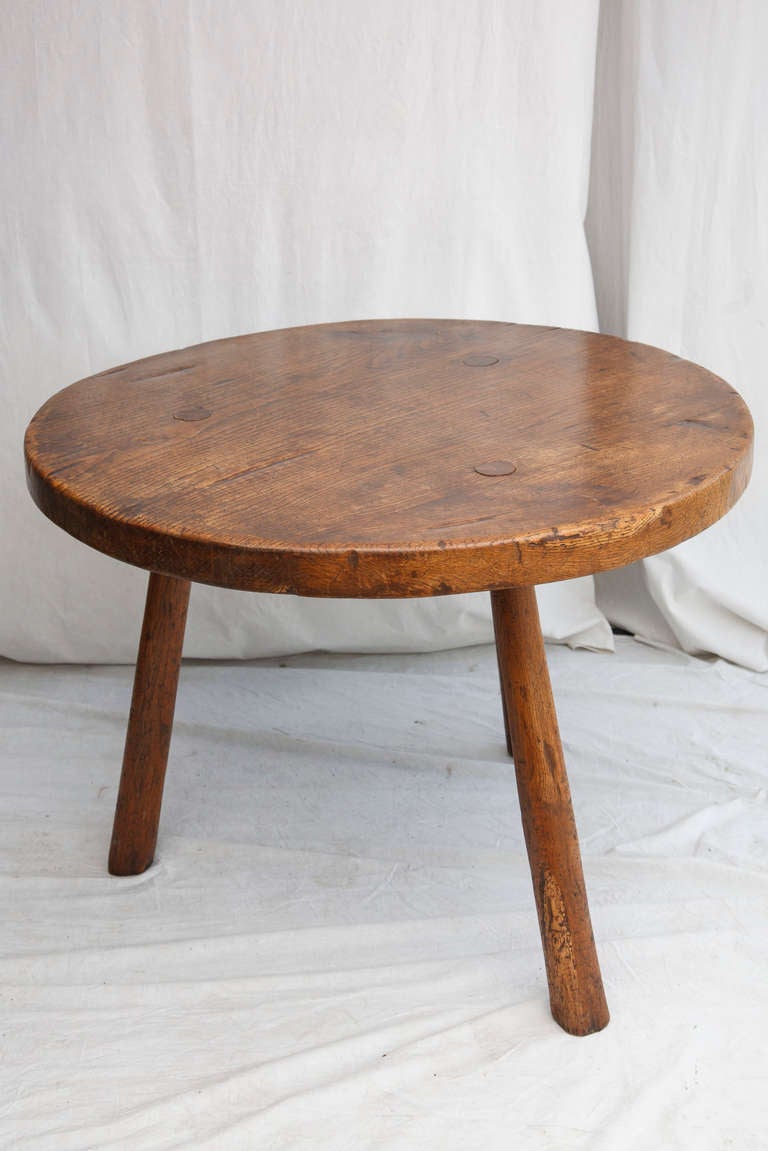 Exceptional 19th Century Rustic Spanish Brasserie Table on Three Legs 3