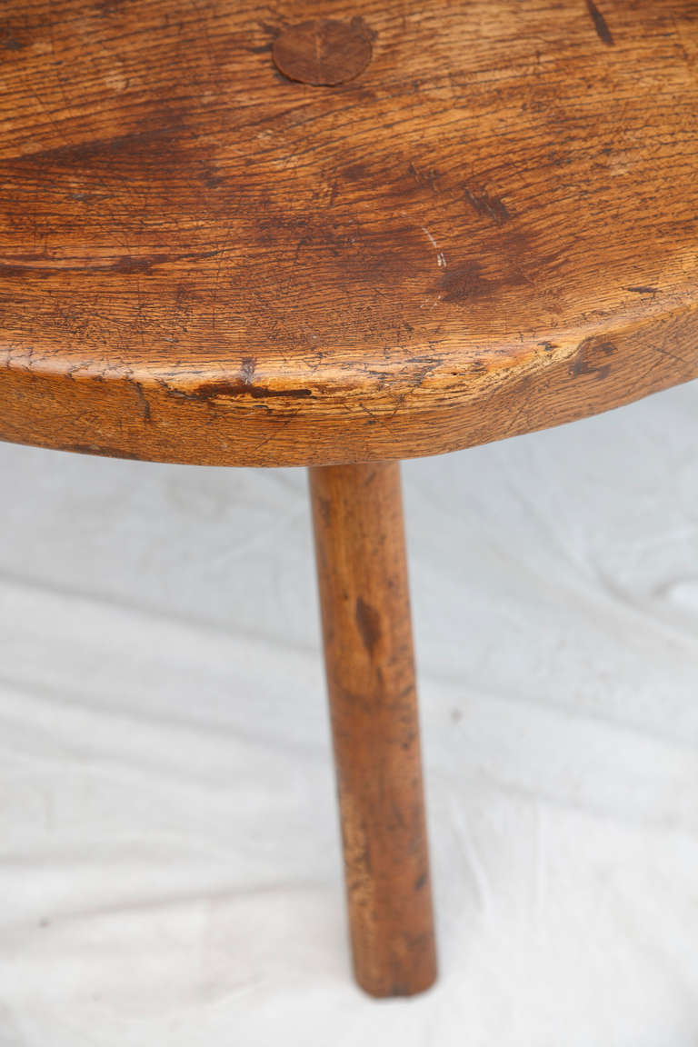 Exceptional 19th Century Rustic Spanish Brasserie Table on Three Legs 1