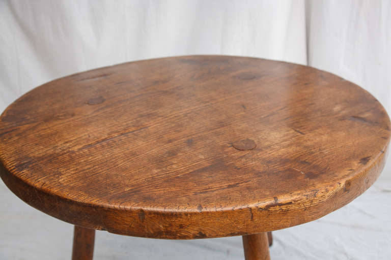 Exceptional 19th Century Rustic Spanish Brasserie Table on Three Legs 2