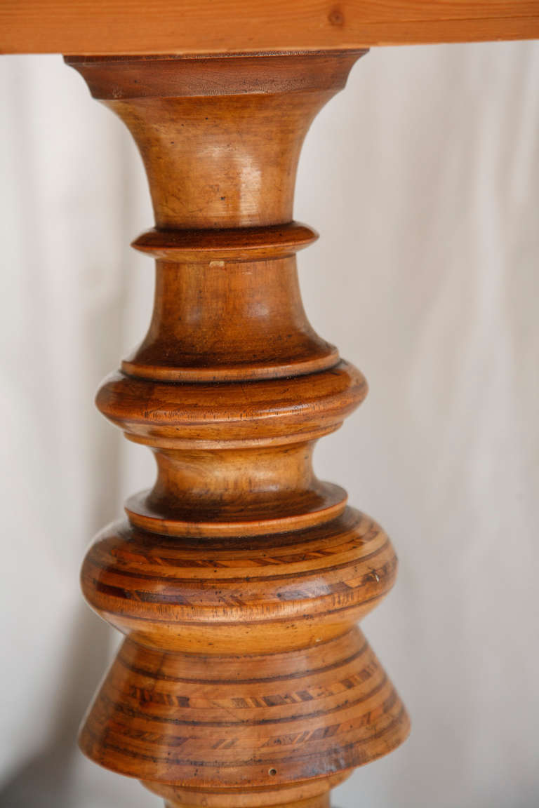 Stunning 19th Century Italian Marquetry Burled Walnut Pedestal Entry Table 1