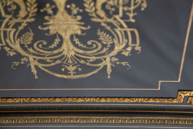 Ebonized Pearwood Napoleon III Bar or Entry Cabinet with Bronze Inlay 2