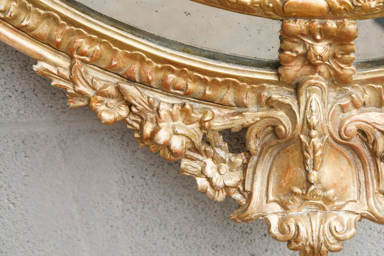 Grand French Napoleon III Period Louis XVI Style Mirror with Ornate Torch and Arrow Carving 2