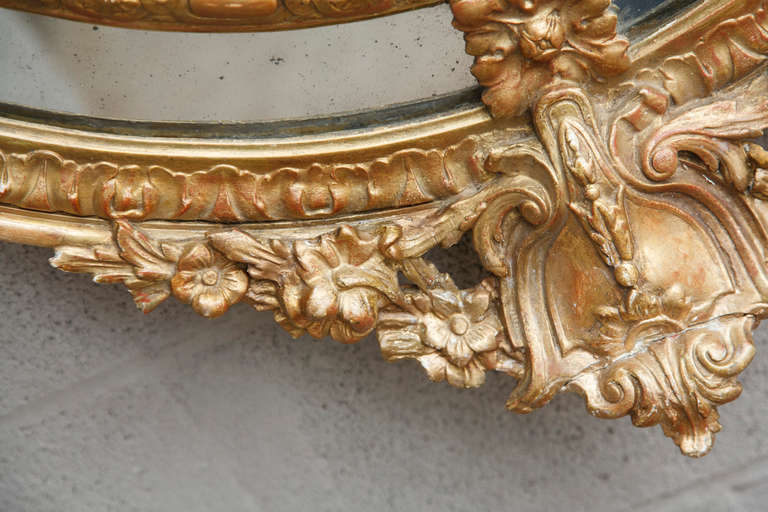Grand French Napoleon III Period Louis XVI Style Mirror with Ornate Torch and Arrow Carving 3