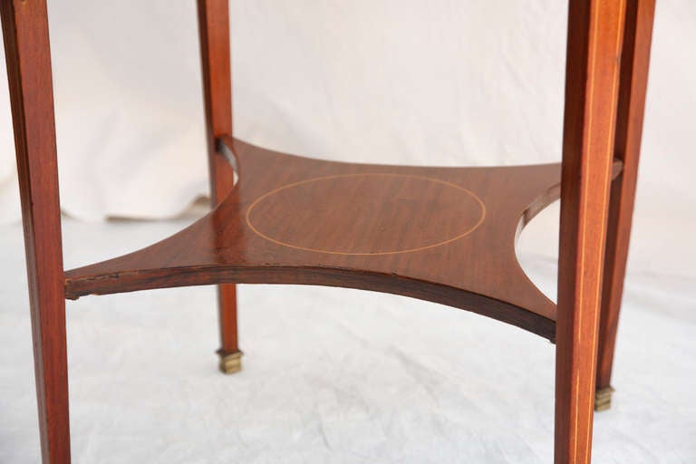 Rosewood and Mahogany Marquetry Occasional Table with Cubic Pattern and Bronze Detail 1