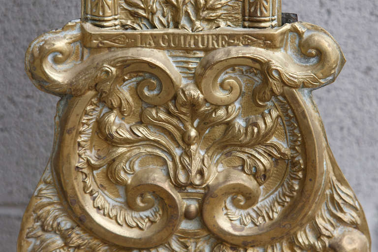 19th Century Morbier Bronze Repoussé Wall Clock Movement 4
