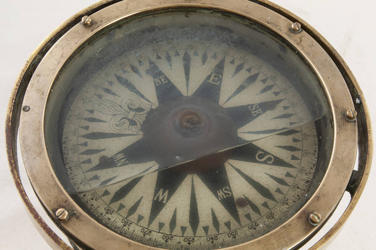 Large Brass Nautical Compass 1