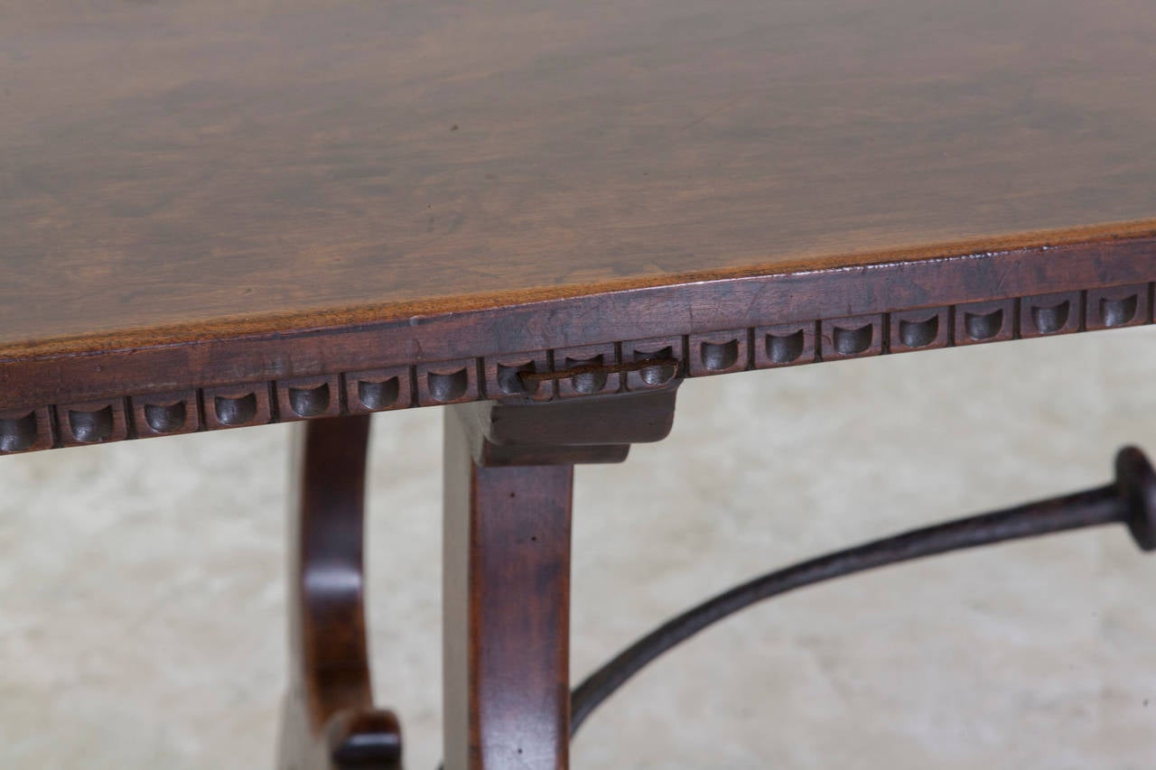 Solid Walnut Hand-Carved 19th Century Spanish Renaissance Dining Table 2
