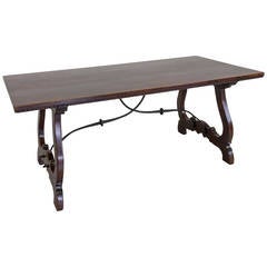 Solid Walnut Hand-Carved 19th Century Spanish Renaissance Dining Table