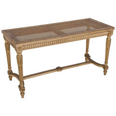 Banquette de style Louis XVI en feuille d'or Banquette de piano circa 1920