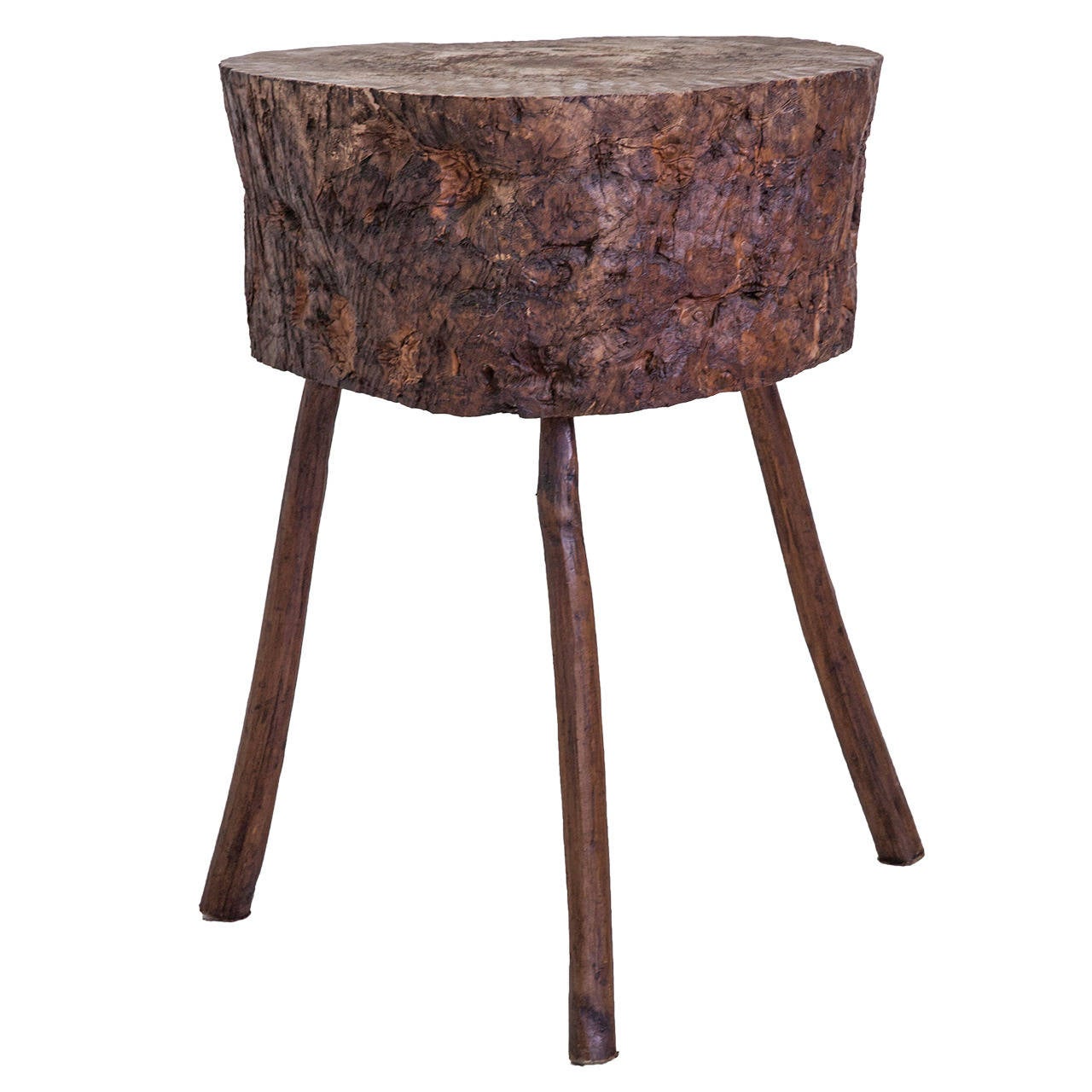 Tall Primitive Standing Butcher Block or Side Table from Normandy at ...