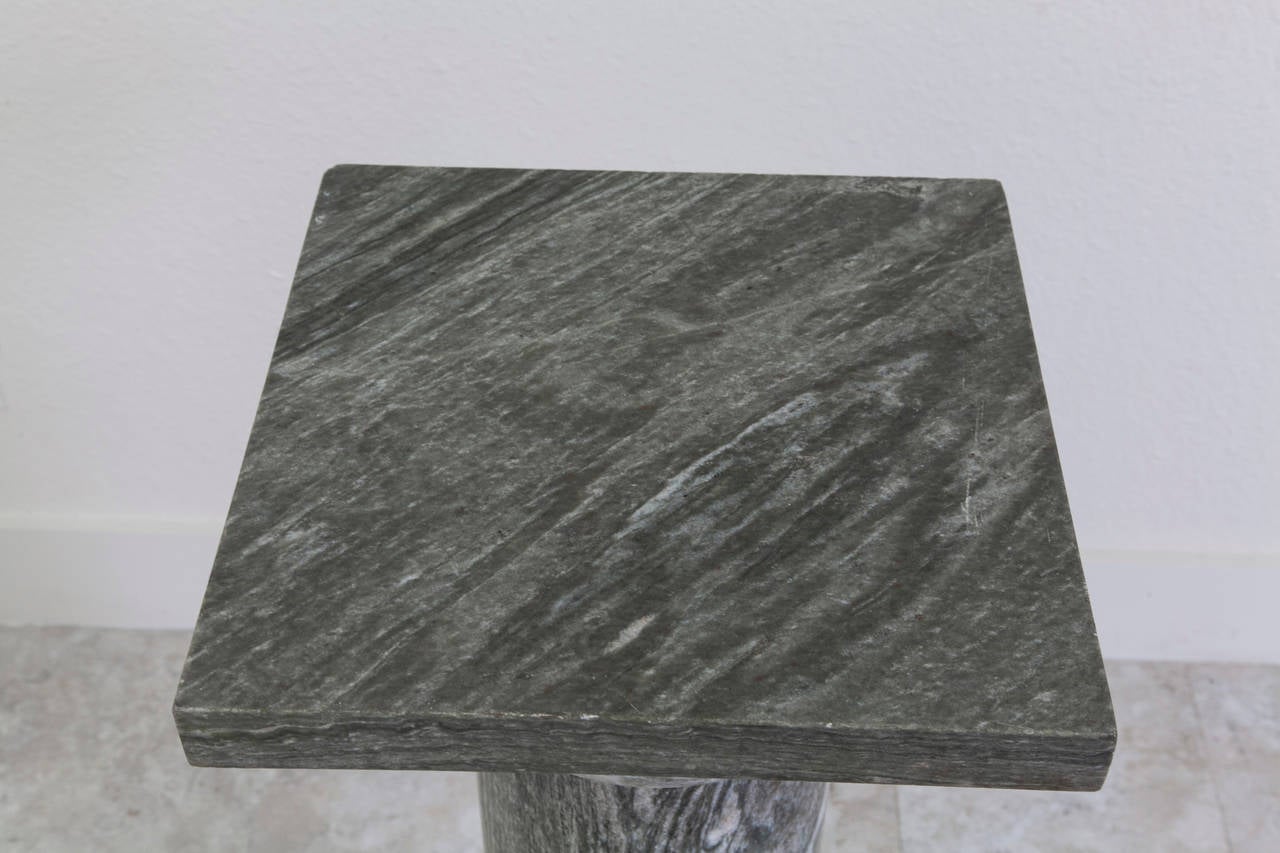 Large Classical Marble Column or Pedestal in Deep Gray 1